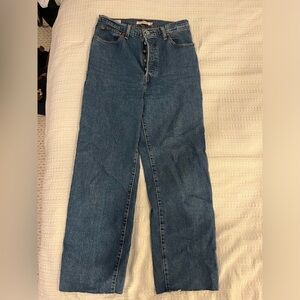 PREMIUM LEVI RIBCAGE STRAIGHT RAW HEM jeans